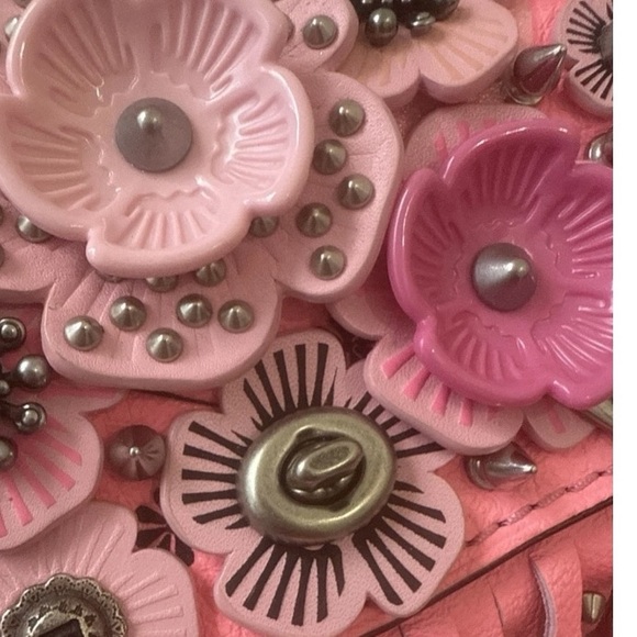 Coach 1941 Dinky 15 Wild Tea Rose Fringe Crossbody Bag NWT Ltd Ed Pink Leather - Picture 12 of 16